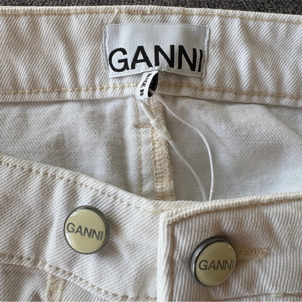 NWT GANNI Double Fly Denim Maxi Skirt in Bright White EU 40 - Picture 7 of 12